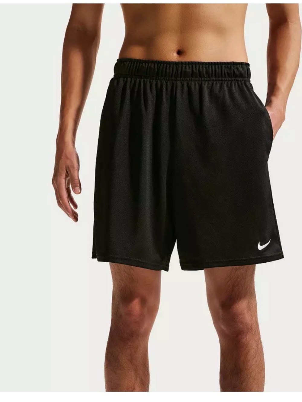 Nike Men’s Black Athletic Shorts with White Swoosh
